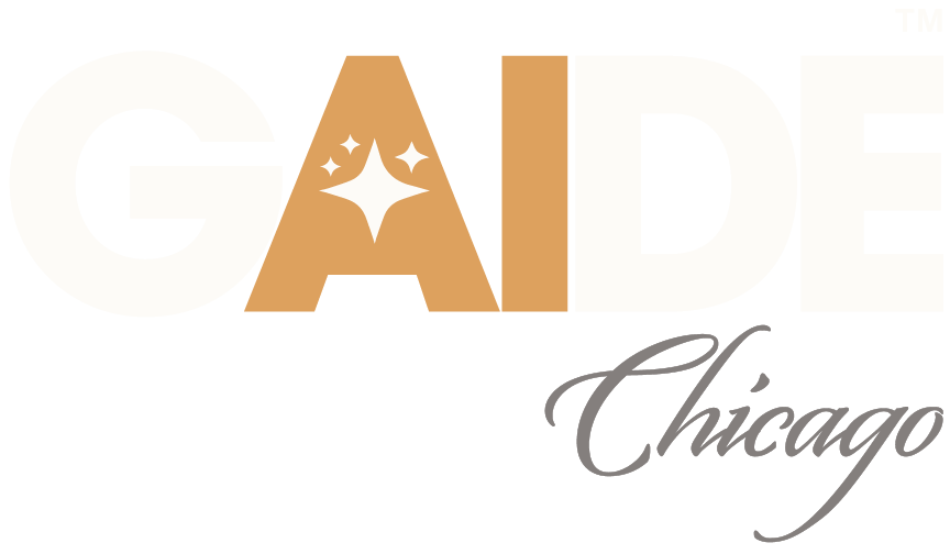 GAIDE Chicago Logo Design 12x12 inch white